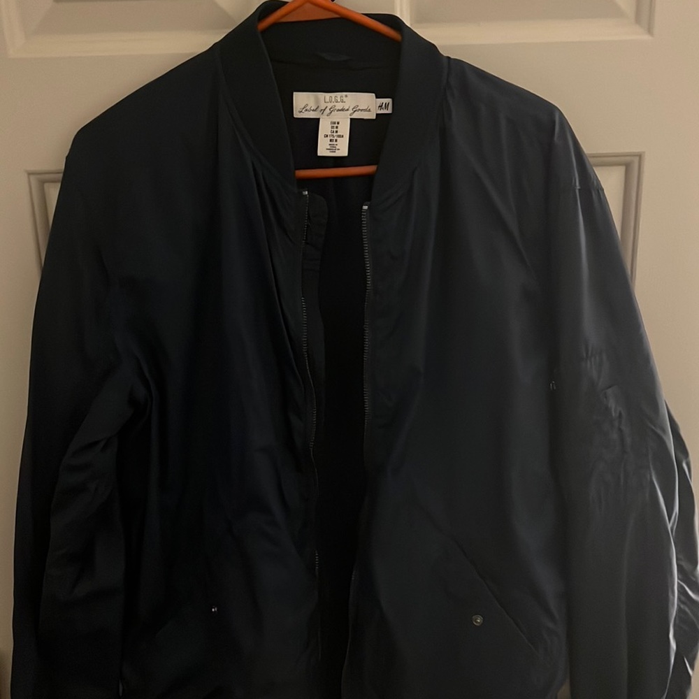 H&M slim navy bomber